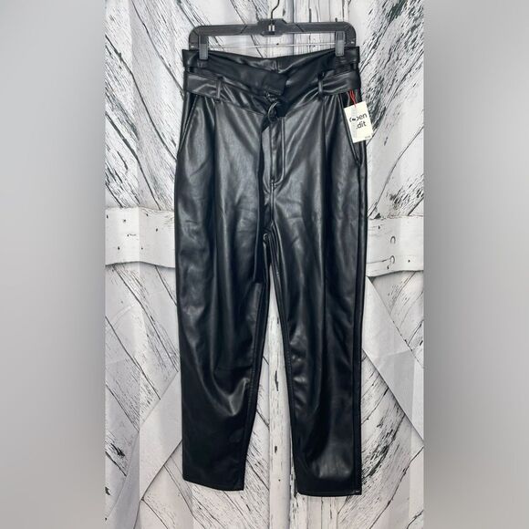 Open Edit Black Pleather Pants M - Picture 2 of 11